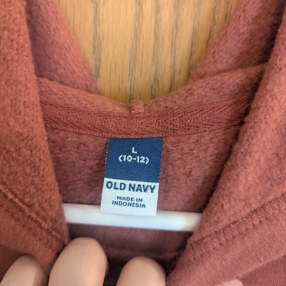 Old Navy Long Sleeve Hooded Heart Sweatshirt Dress Pink-Girls Size L (10-12) - Picture 2 of 3